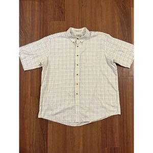 L.L.Bean Men's XXL Regular Wrinkle Resistant Short Sleeve Plaid Button Down